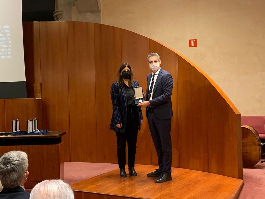 Manel Esteller receives the Narcís Monturiol Medal for scientific and technological merit from the Generalitat de Catalunya.
